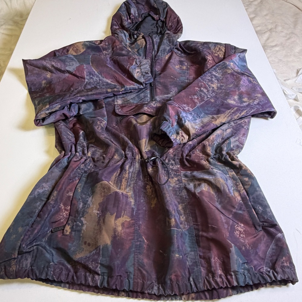 Vintage Roffe Women's Ski Jacket Large Purple Abstract Chroma Shell 80s 90s USA